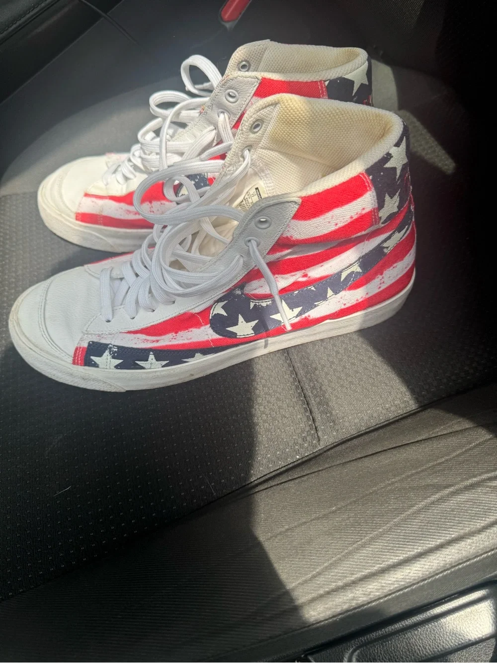 Nike Men’s High-Top Sneakers — Red, White, Blue Stars & Stripes